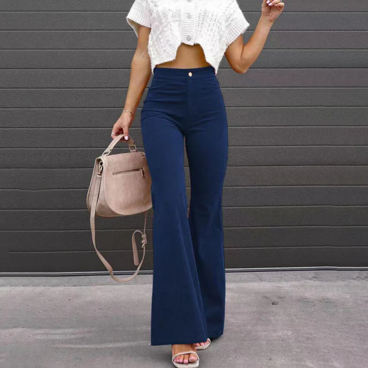 BERNICE - High Waist Corduroy Flare Trousers