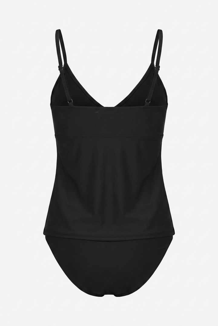 Black Ruffle Bikini Set - Chic Solid Two Piece Swimsuit