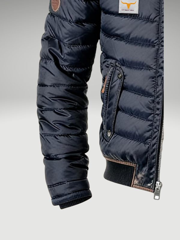 Bomber Jacket Men - Quilted Bomber Jacket with Ribbed Trims