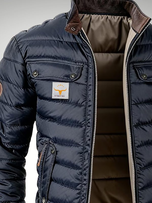 Bomber Jacket Men - Quilted Bomber Jacket with Ribbed Trims