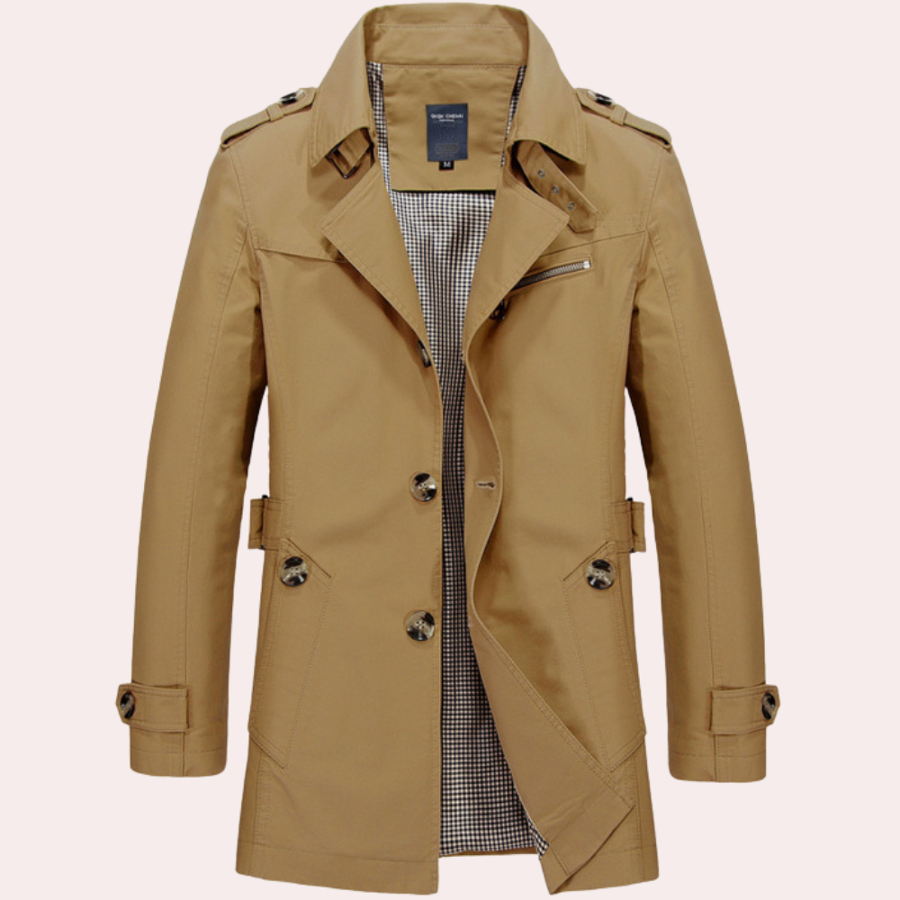 Jason | Slim Fit Double Breasted Trench Coat Men
