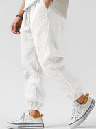 Men's Elastic Waist Drawstring Linen Jogger Pants
