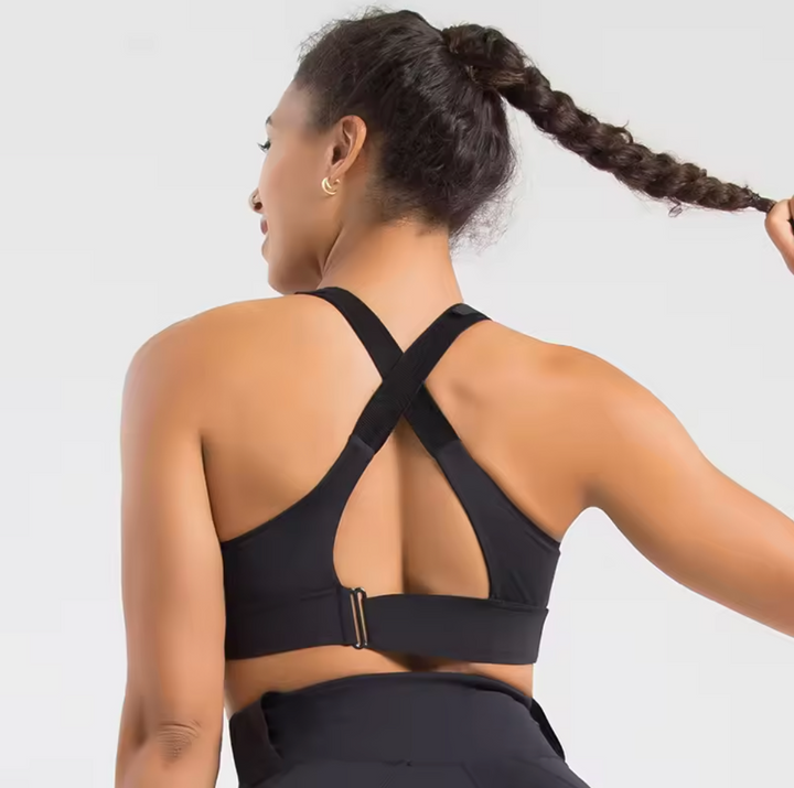 NOVA - High-Impact Front-Zip Sports Bra with Adjustable Straps and Seam-Detail Cups