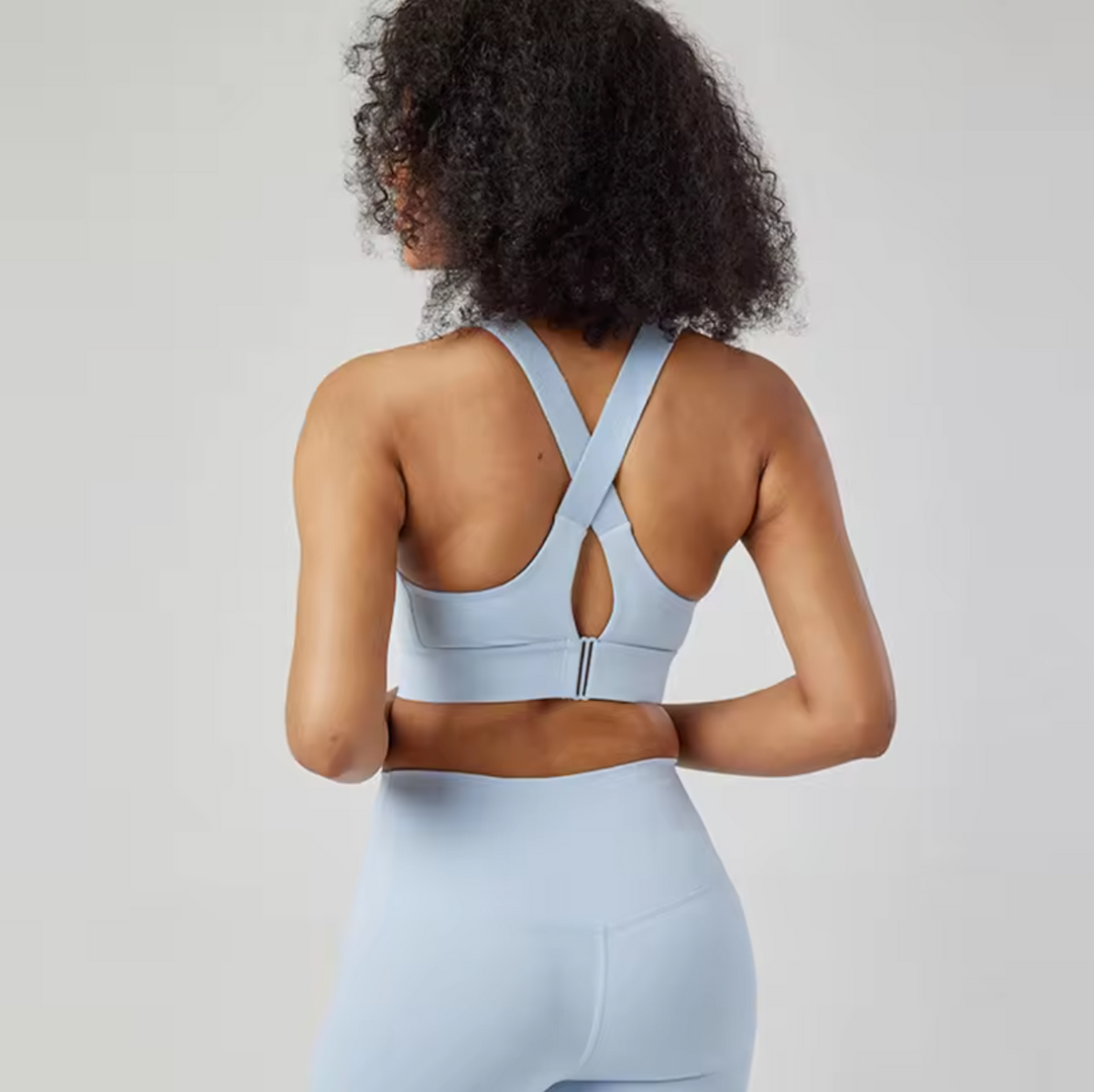 NOVA - High-Impact Front-Zip Sports Bra with Adjustable Straps and Seam-Detail Cups