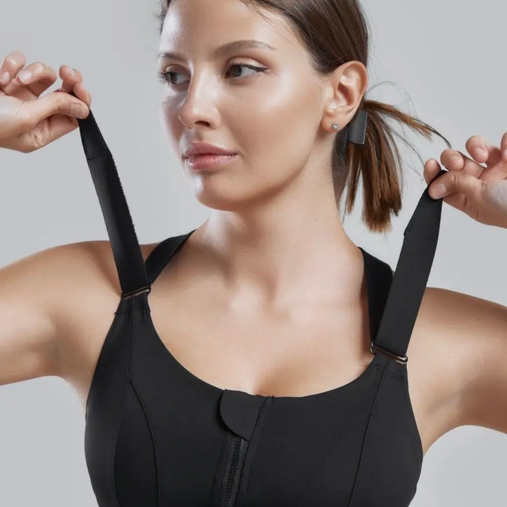 NOVA - High-Impact Front-Zip Sports Bra with Adjustable Straps and Seam-Detail Cups
