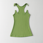 Women Invisible Strap Ribbed Tank Top