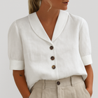ELARA | LIGHTWEIGHT COTTON-LINEN CASUAL T-SHIRT FOR WOMEN