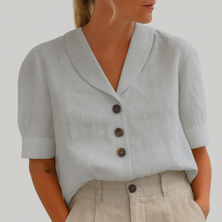 ELARA | LIGHTWEIGHT COTTON-LINEN CASUAL T-SHIRT FOR WOMEN