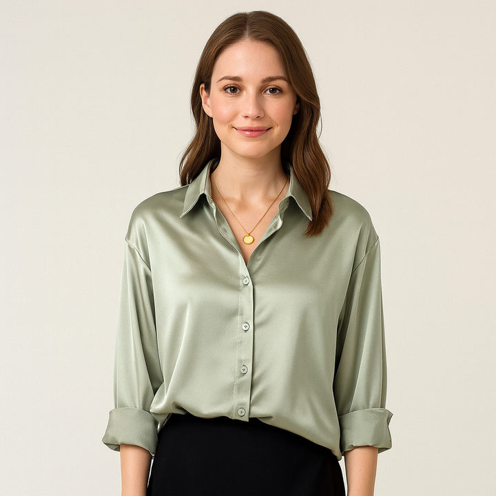 Luxurious Silk Blouse for Women – Elegant Vintage-Inspired Silk Top