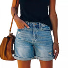 Chloe | Women's High Waisted Distressed Denim Shorts