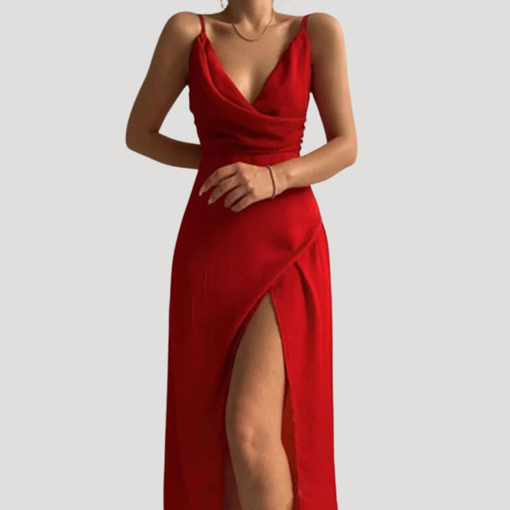 Women Wedding Guest Slit Maxi Dress