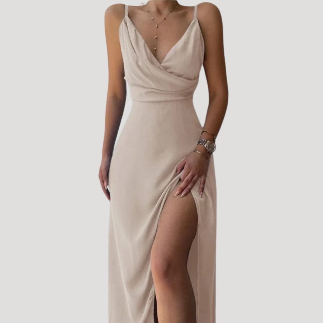 Women Wedding Guest Slit Maxi Dress