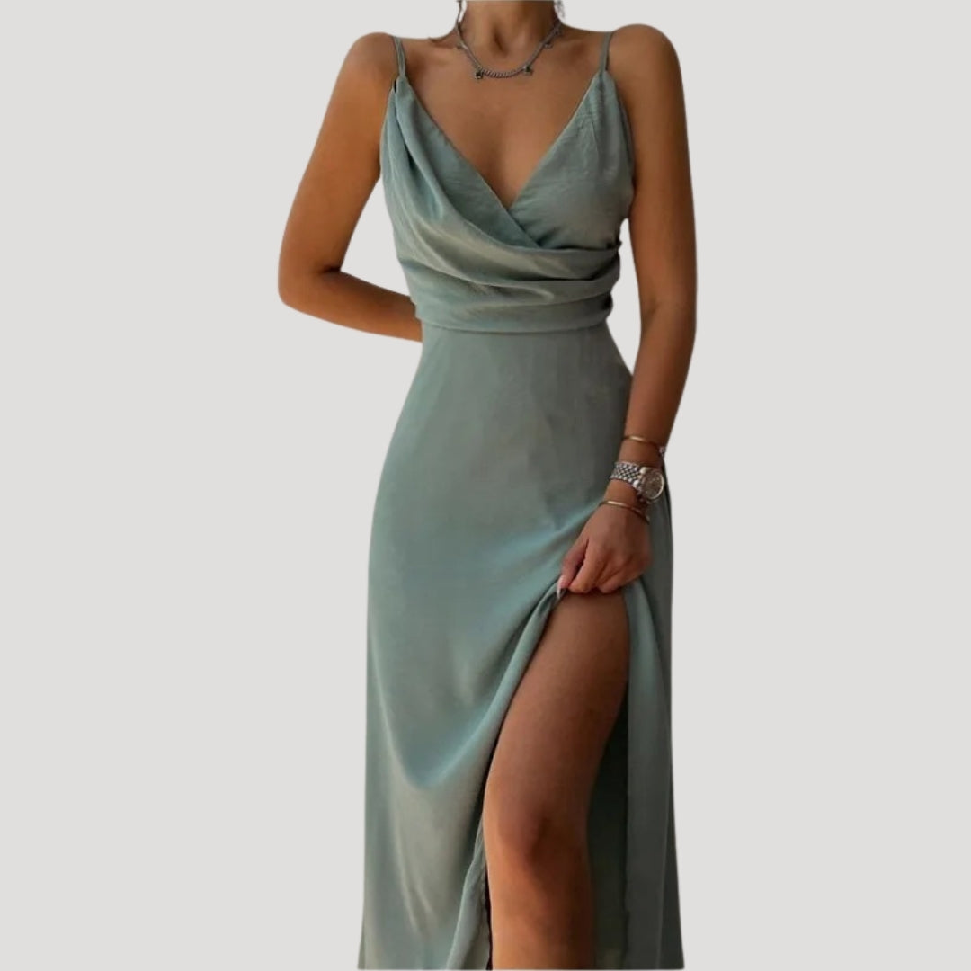 Women Wedding Guest Slit Maxi Dress