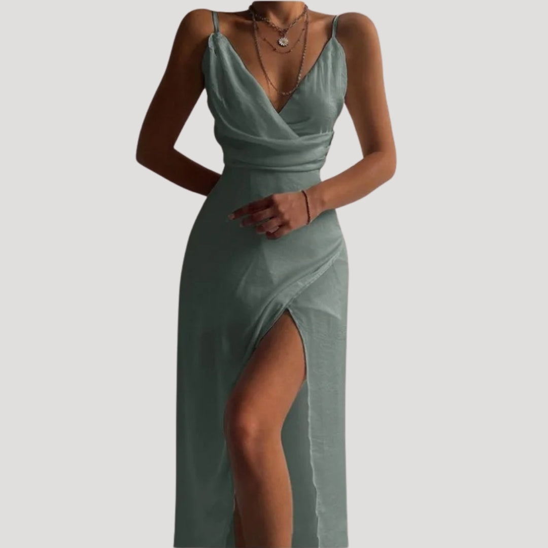 Women Wedding Guest Slit Maxi Dress