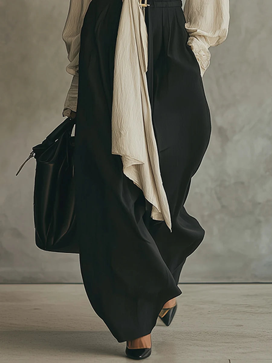 Harper | Tie-Front Shirt &amp; Wide-Leg Trousers Set