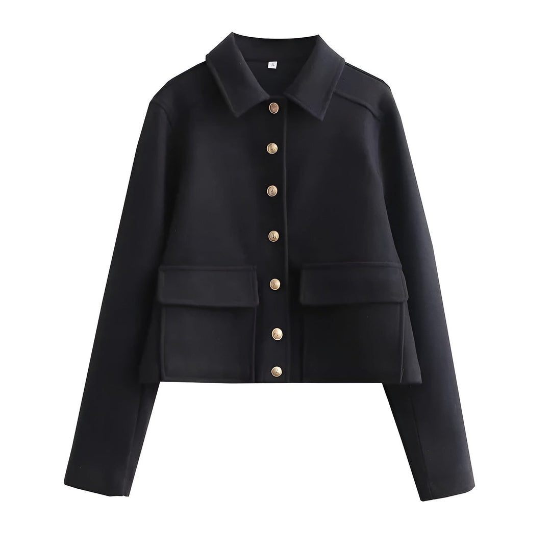 Cropped Overshirt Jacket with Flap Pockets