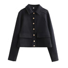 Cropped Overshirt Jacket with Flap Pockets