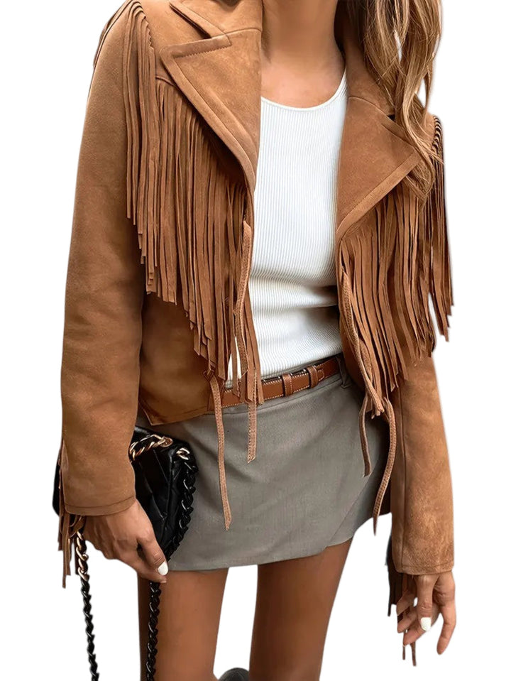 Fringed Suede Style Women&