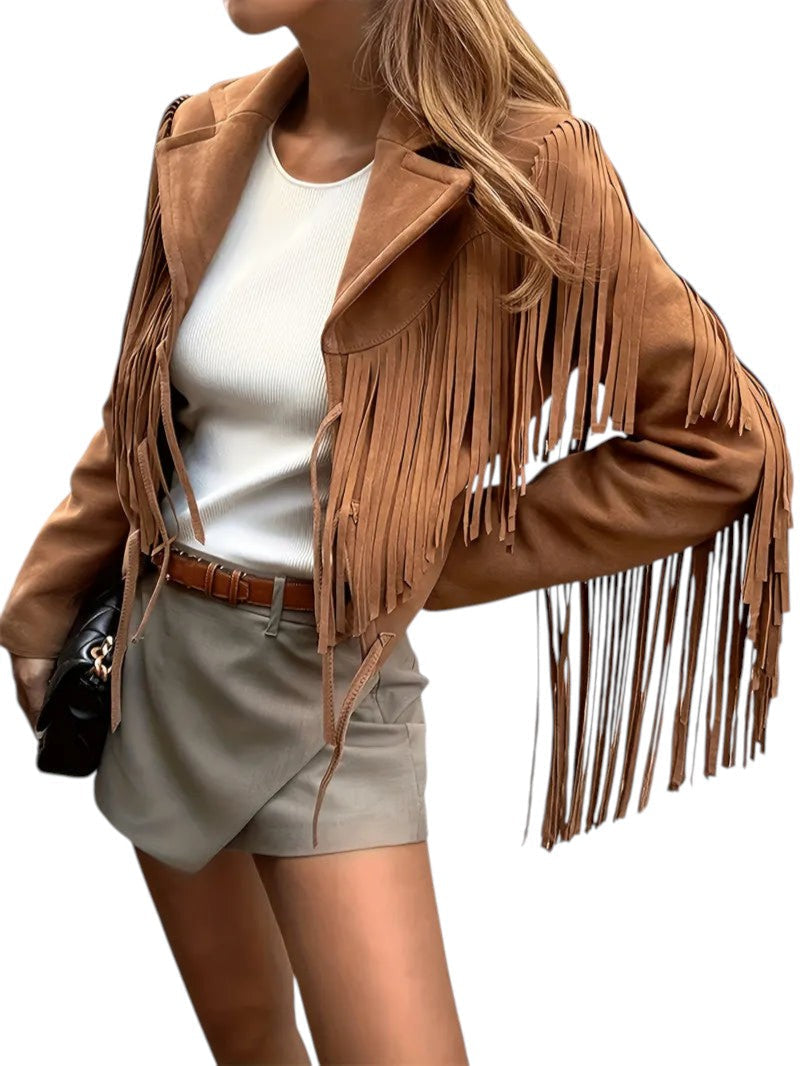 Fringed Suede Style Women&