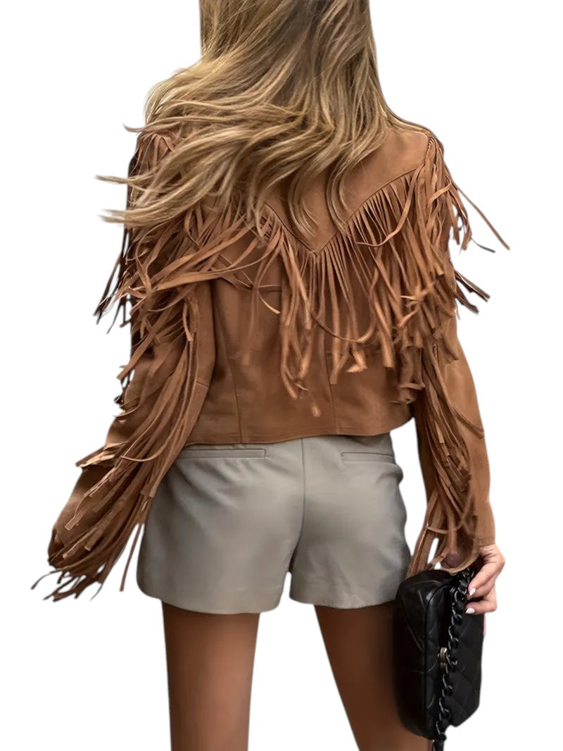 Fringed Suede Style Women&