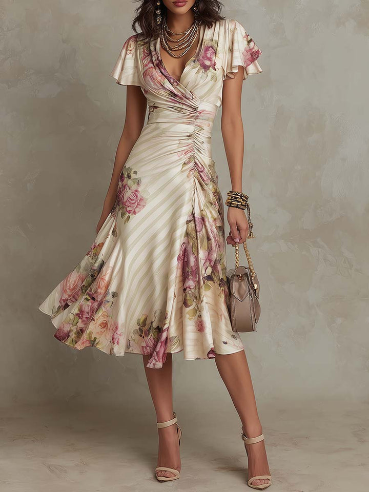 Vina - Stylish Wrap Midi Dress