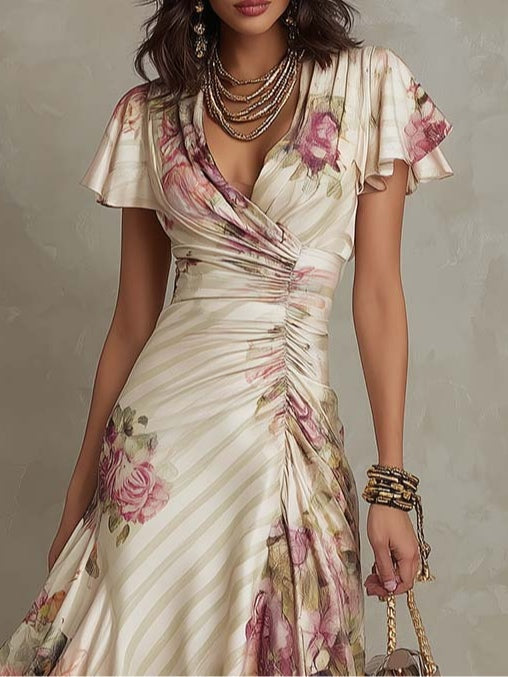 Vina - Stylish Wrap Midi Dress