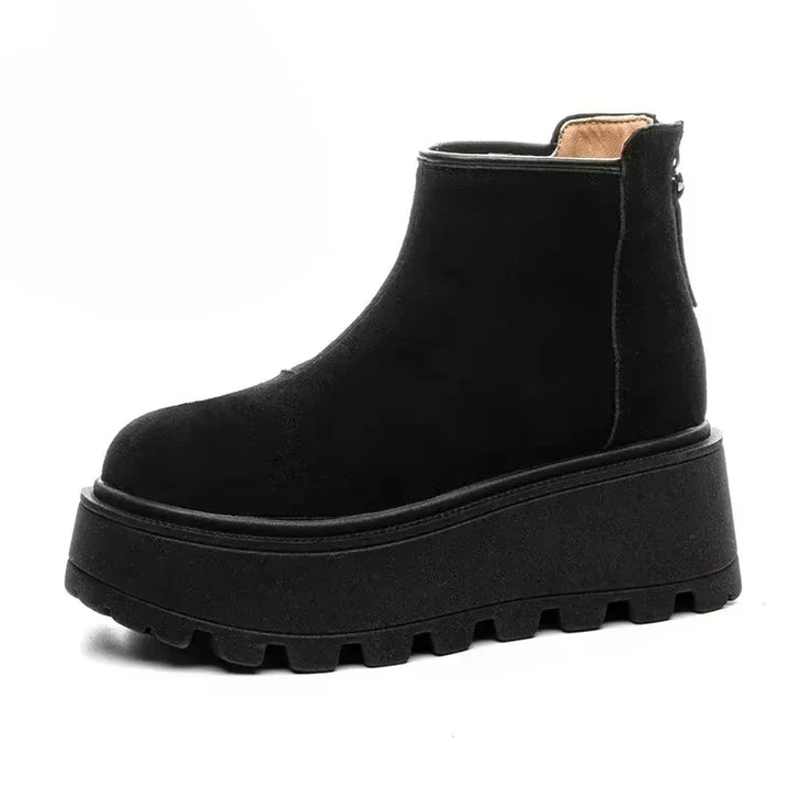 Boots Women - Suede Chelsea Boots with Platform Sole