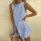 Amara | Sleeveless A-Line Summer Dress with Scalloped Edge