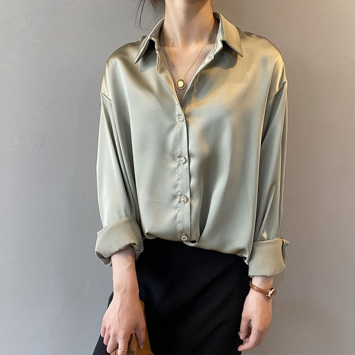 Luxurious Silk Blouse for Women – Elegant Vintage-Inspired Silk Top