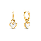 Gold-Plated Quartz Heart Huggie Earrings