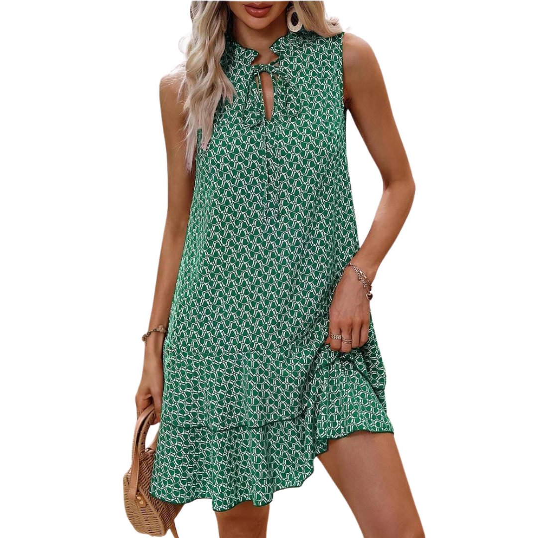 NAOMI – Bohemian Printed Strappy Midi Dress