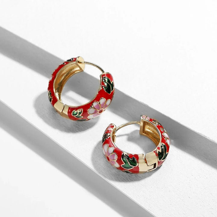 Leilani Floral Hoop Earrings