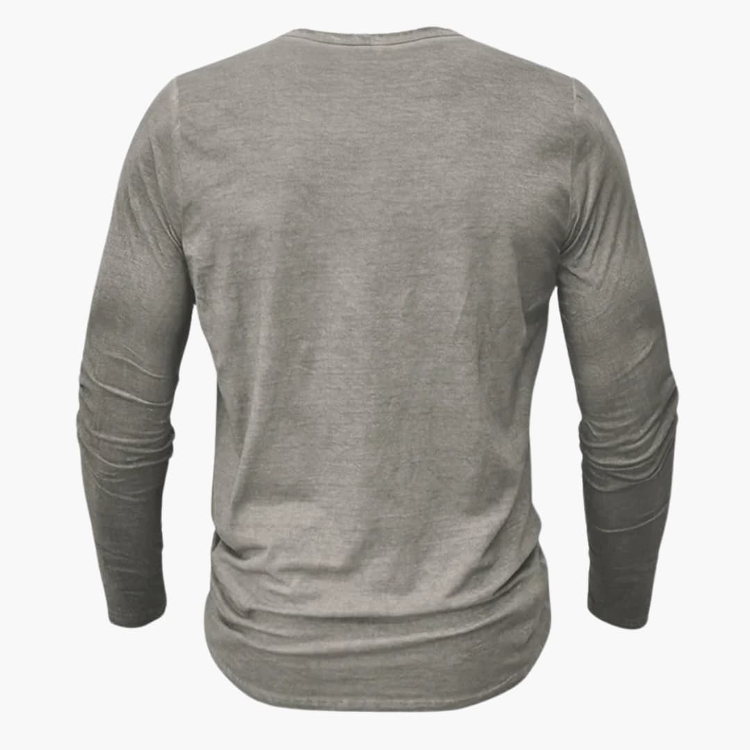 Henley Shirt for Men with Button Placket and Long Sleeves