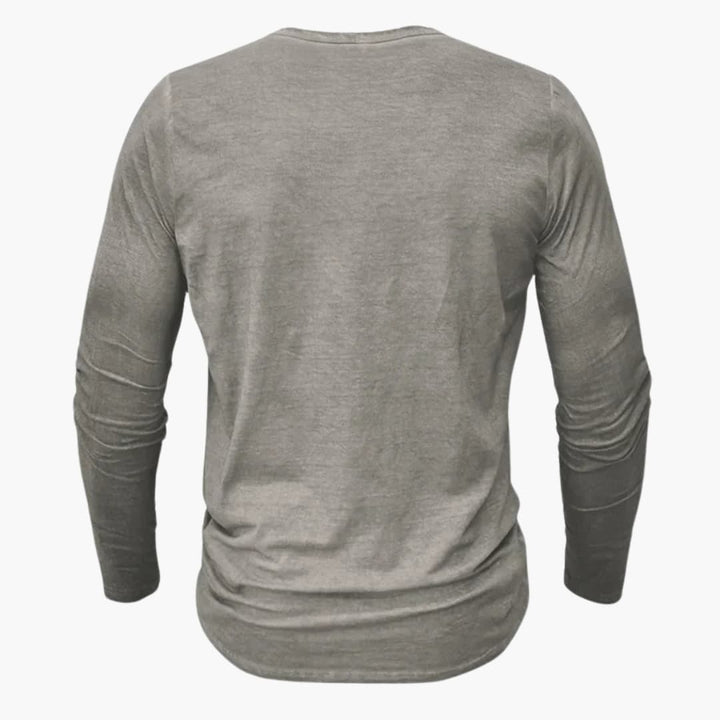 Henley Shirt for Men with Button Placket and Long Sleeves