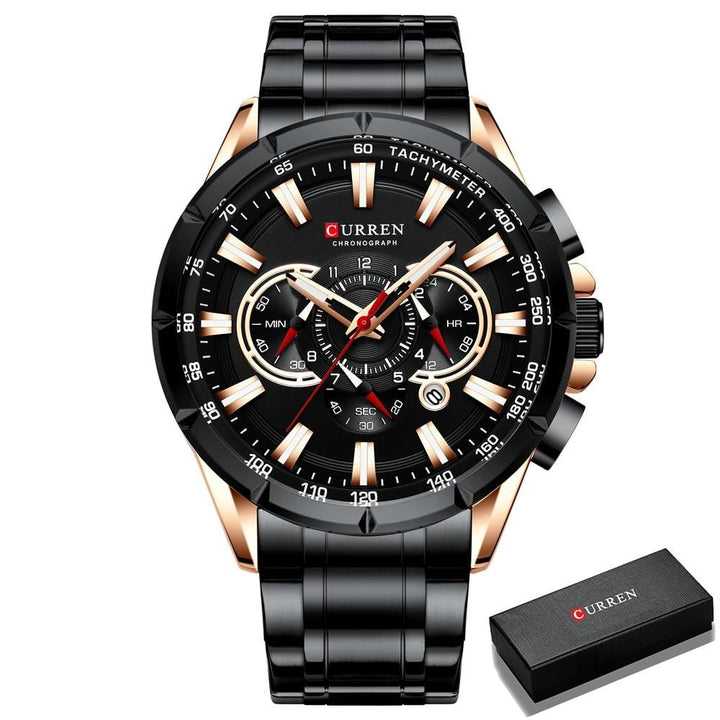 Curren 3 Dial Chronograph Luxury Wristwatch