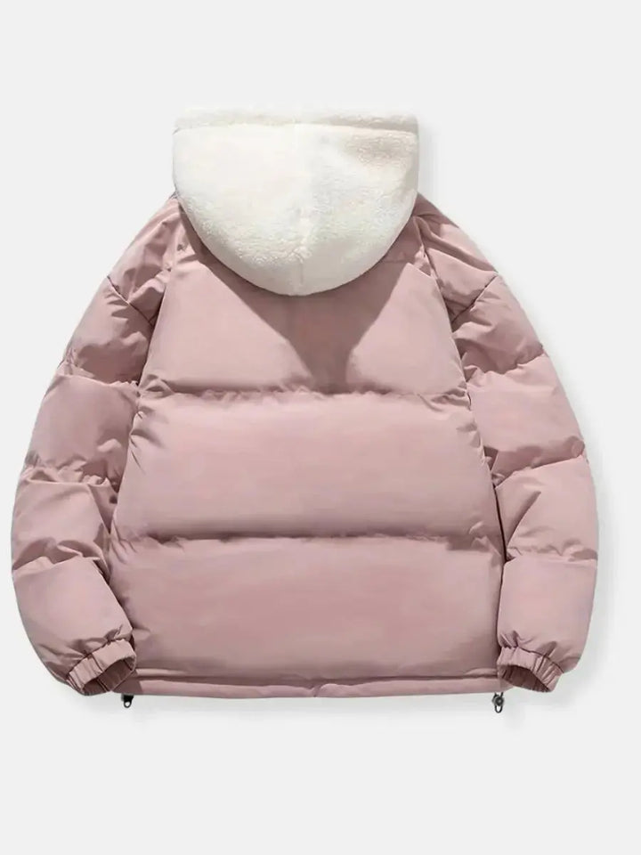 Hooded Quilted Winter Jacket with Plush Lining