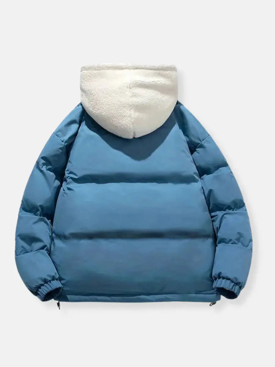 Hooded Quilted Winter Jacket with Plush Lining