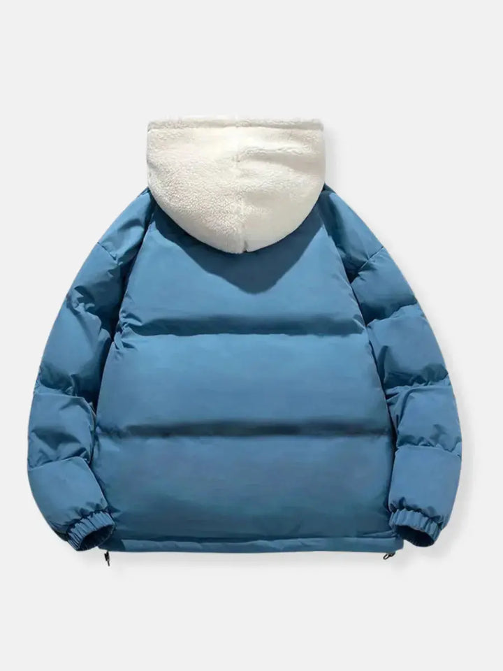 Hooded Quilted Winter Jacket with Plush Lining