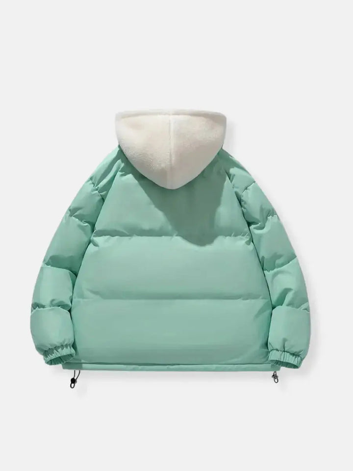 Hooded Quilted Winter Jacket with Plush Lining