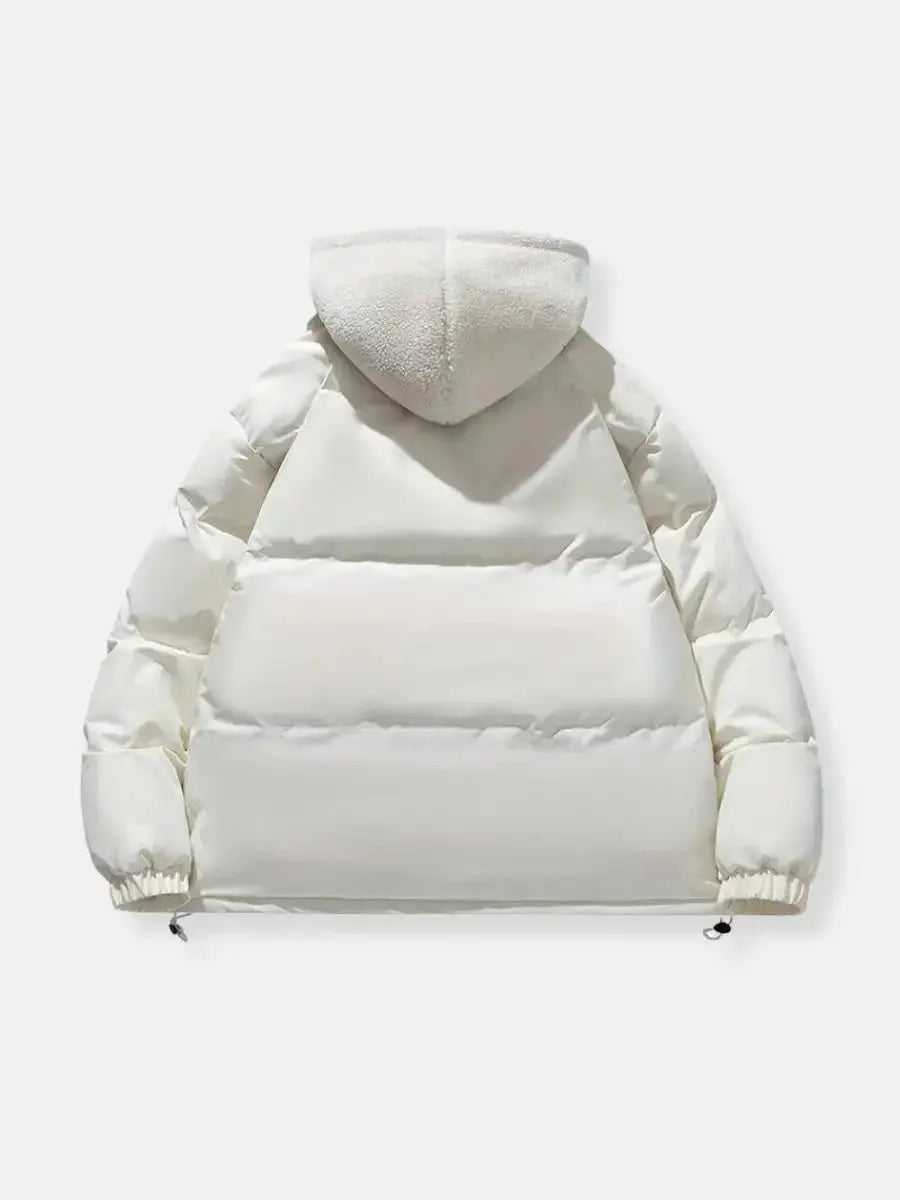 Hooded Quilted Winter Jacket with Plush Lining