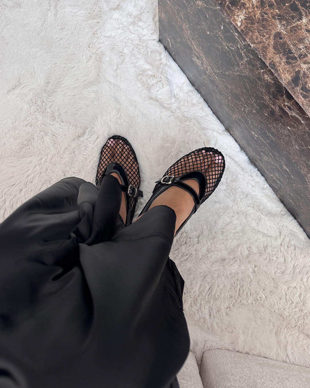 Ballerinas Women - Breathable Mesh Flats with Ankle Strap
