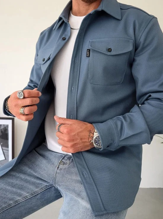 Shirt Jacket with Button Closure - Olaf