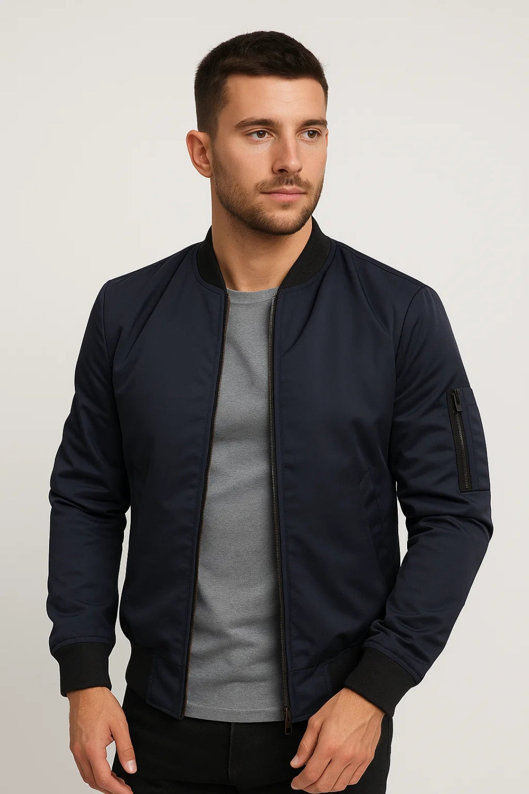 Jacket Men - Transition Bomber Jacket with Zip Detail