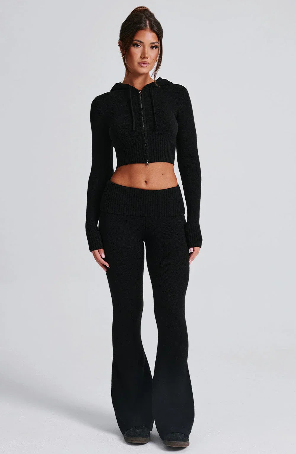 Knit Lounge Co-Ord Set with Zip-Up Hoodie