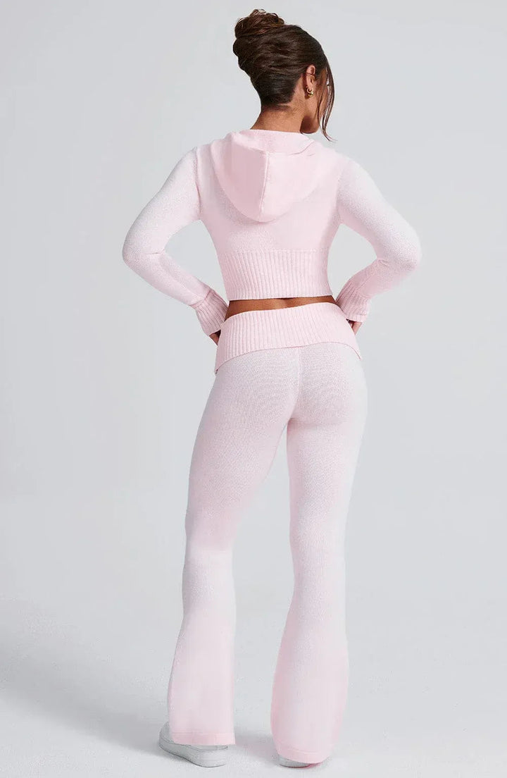 Knit Lounge Co-Ord Set with Zip-Up Hoodie