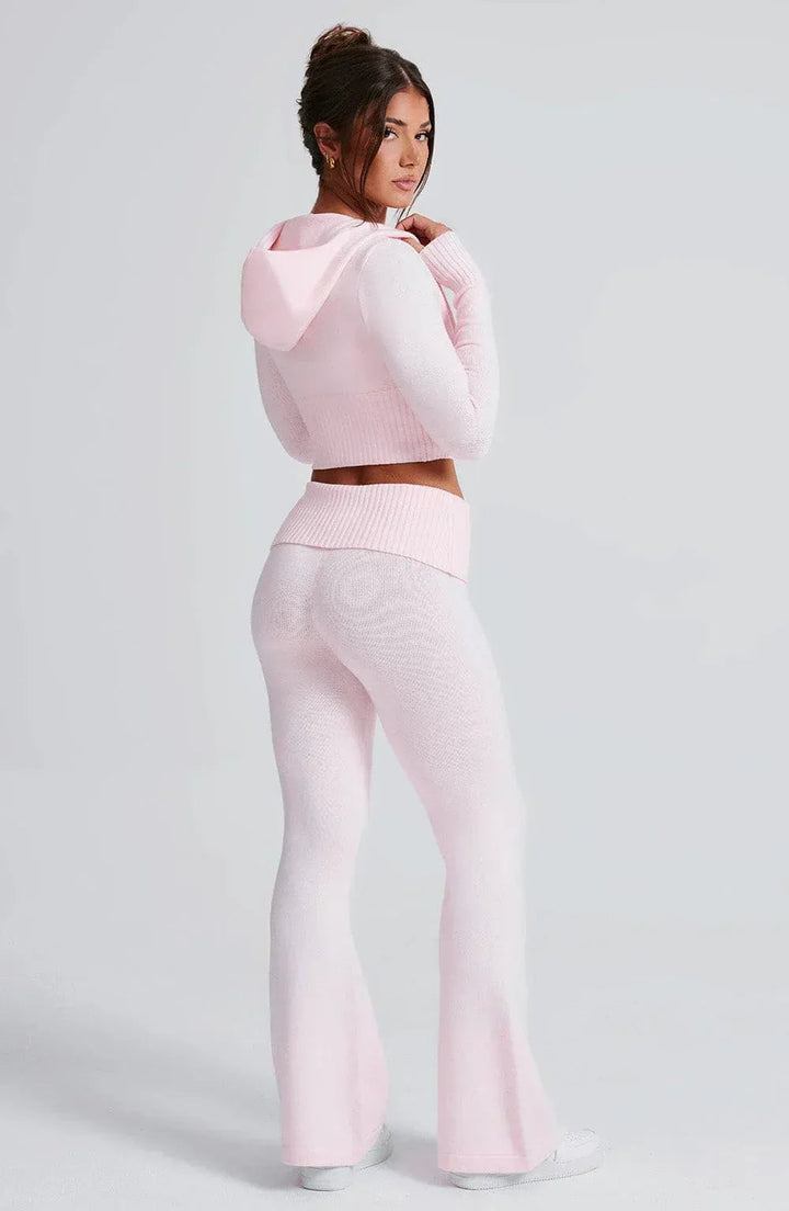Knit Lounge Co-Ord Set with Zip-Up Hoodie