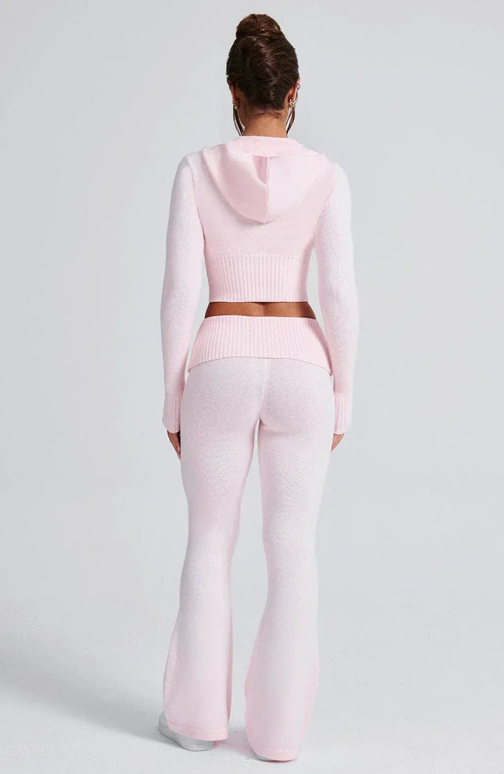 Knit Lounge Co-Ord Set with Zip-Up Hoodie