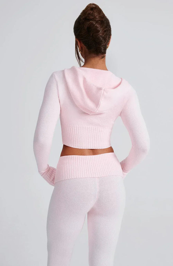 Knit Lounge Co-Ord Set with Zip-Up Hoodie