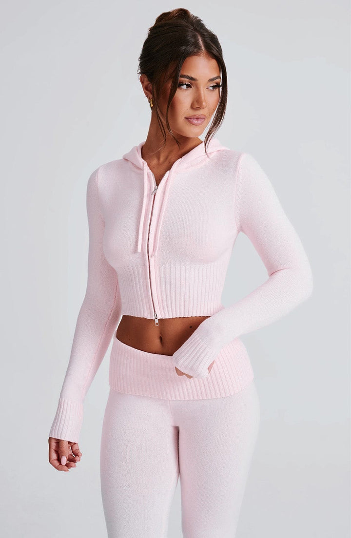 Knit Lounge Co-Ord Set with Zip-Up Hoodie
