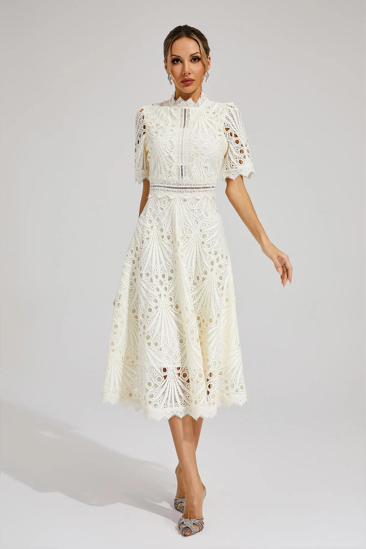 Elegant Lace Midi Dress for Weddings and Special Occasions